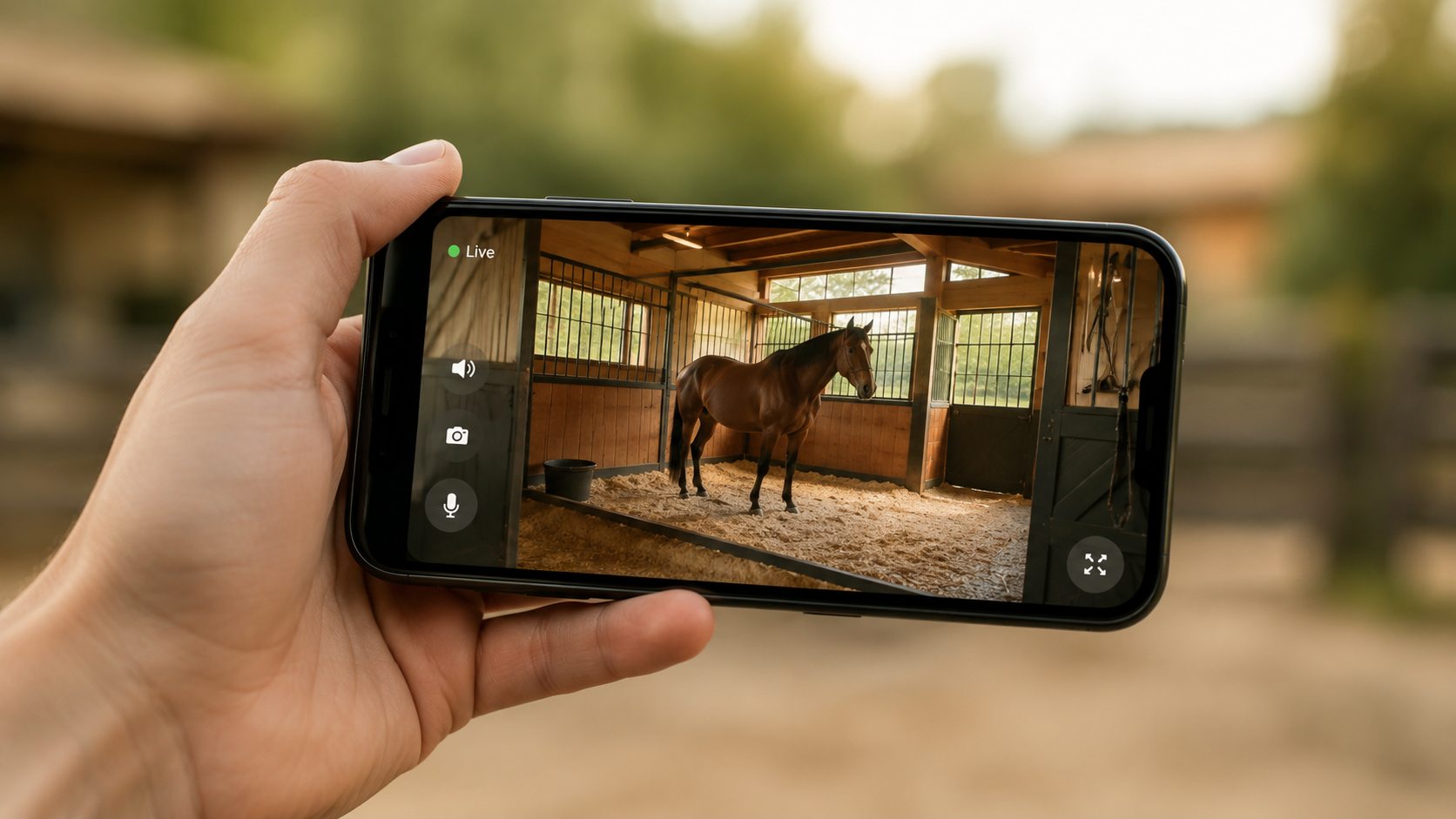 Horse stable cameras on a phone app